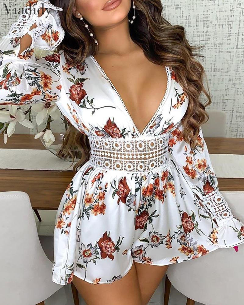 Floral Print Playsuits