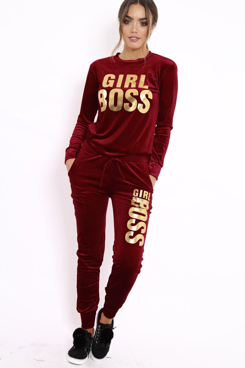 Velvet Two Pieces Tracksuit