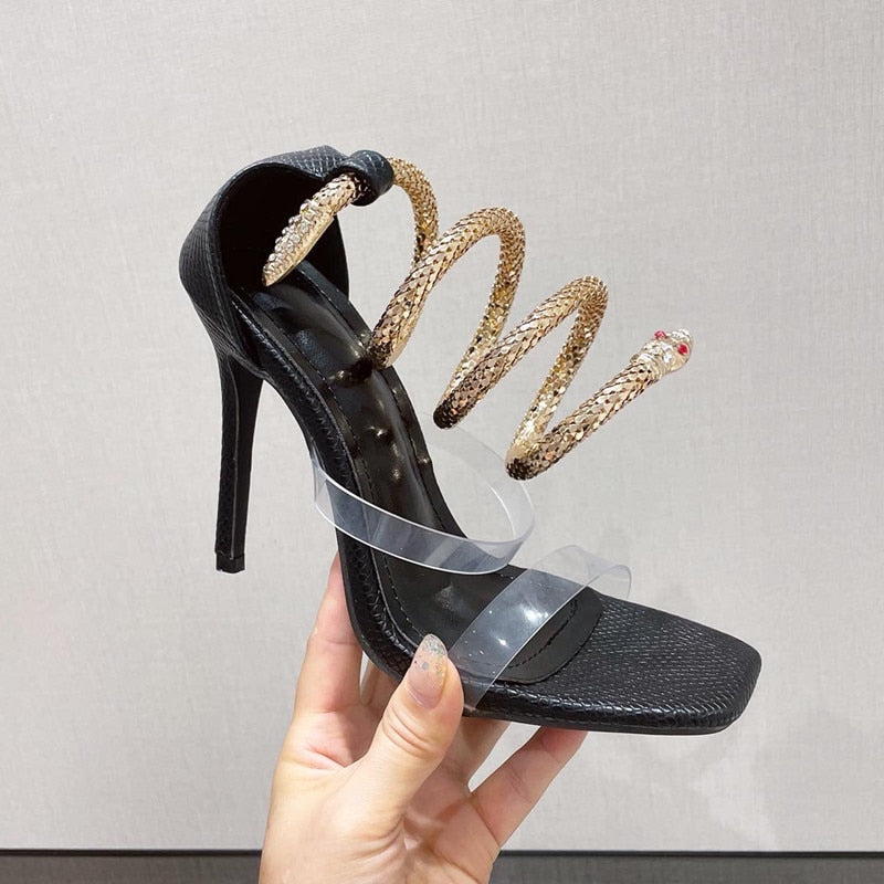 Fashion Gold Snake Shoes