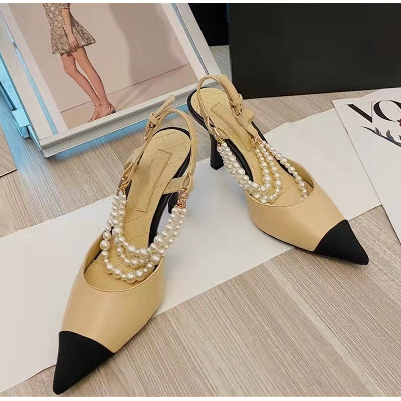 Luxury Pearls Chains Shoes