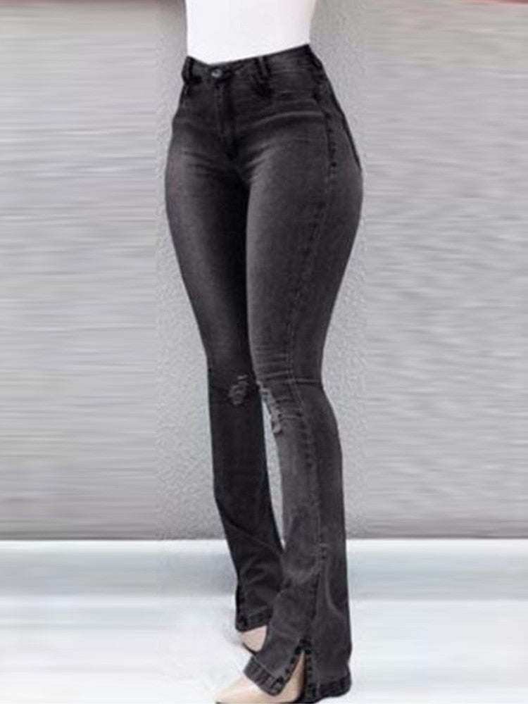 High Waist Bell-Bottom Women Jeans