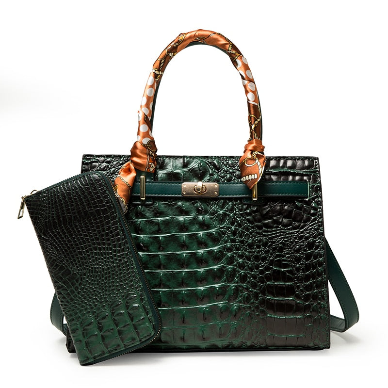 Lux Crocodile Pattern bag