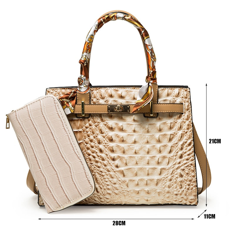 Lux Crocodile Pattern bag