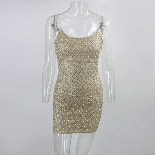 Gold Sprahetti Strap Dress