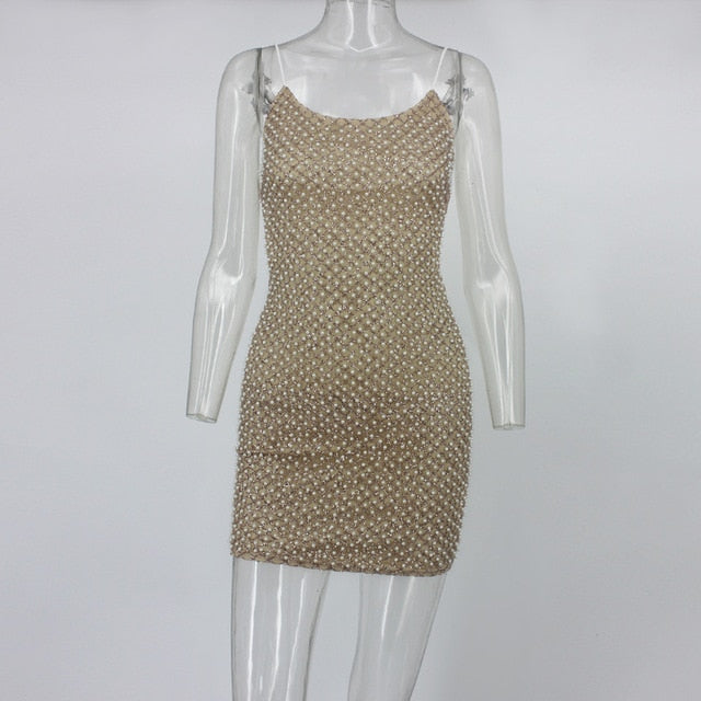 Gold Sprahetti Strap Dress